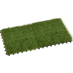22 -delade konstgräsplattor för underhållsfri gräsmatta | Färg: Grön | Storlek: 30x30 cm
