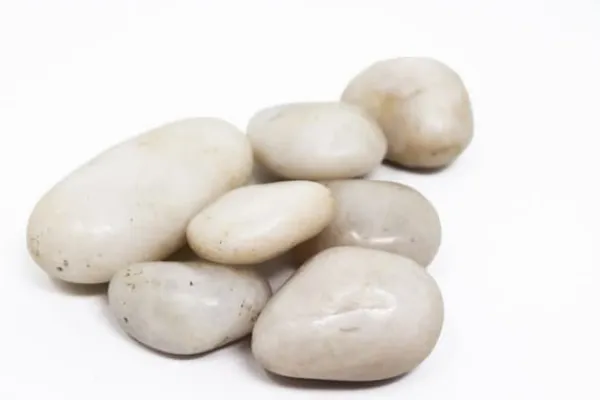 New 120 kg Polerade småsten Flodsten Pebbles Trädgårdsgrus Prydnadsgrus Vit Trädgårdsstenar & Klivstenar