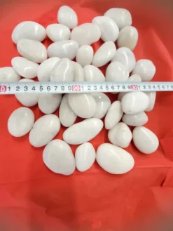 140 kg Polerade småsten Flodsten Pebbles Trädgårdsgrus Prydnadsgrus Vit