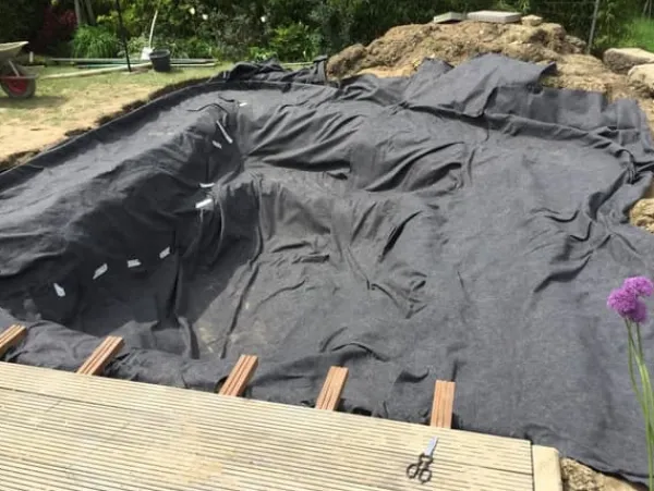 Sale 125 m² Pond liner underlay 1000 g Pond Skyddande fleece för Pond liner Fontäner & Dammar