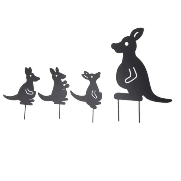 Online 4 st Järnkonst Djurdekoration Genialisk multifunktionskänguruplugin höstdekor för innergård Trädgårdsprydnader