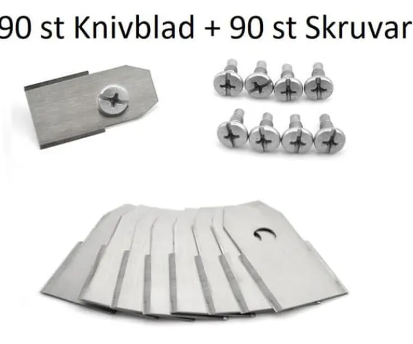 Outlet 90 st Knivblad Knivar till Husqvarna Automower Gardena Silver Trädgårdsmaskiner