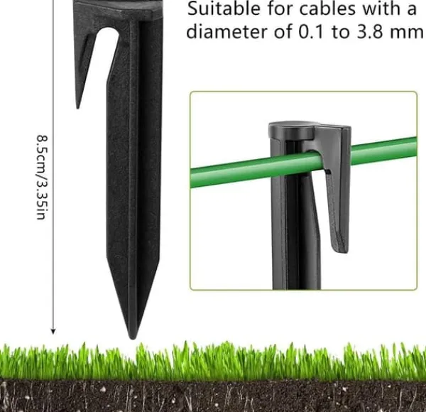 Discount 100 st yttre kabelfästspikar, kompatibla med robotgräsklippare från Gardena, Husqvarna, Worx, Bosch Trädgårdsmaskiner