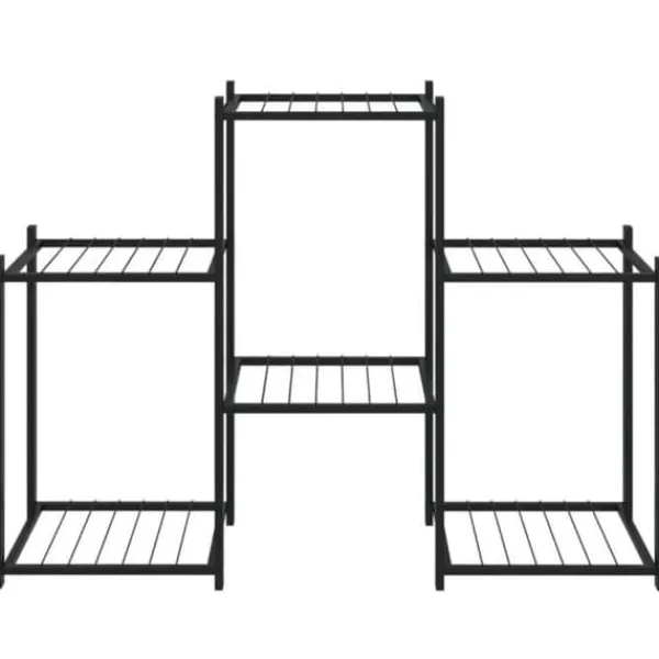 Online 343125 Planteringskärl 83x25x60 cm Svart Järn Växtställ