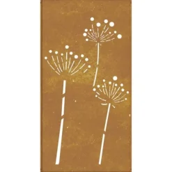 New Affischer, tryck & konstverk - Living Väggdekoration 105x55 cm rosttrögt stål blomdesign Trädgårdsprydnader