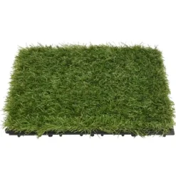 Clearance Artificiell flora - Living Konstgräsplattor 11 st grön 30x30 cm Trädgårdsprydnader