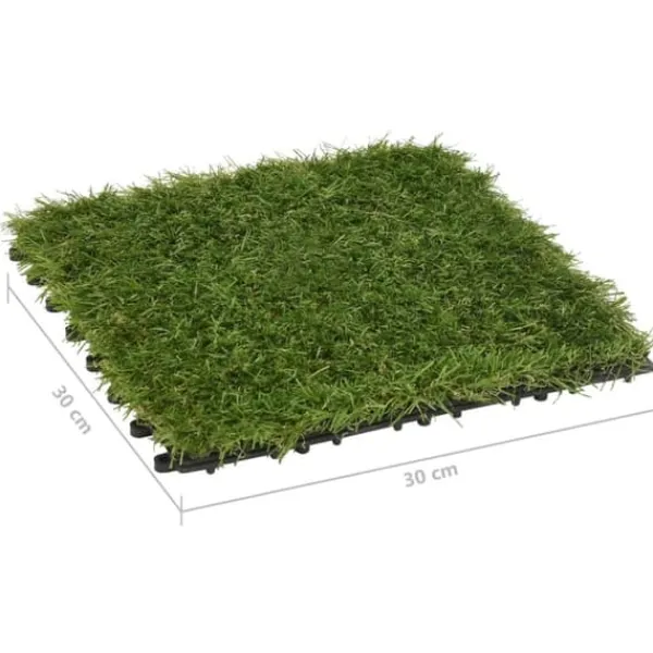 New Artificiell flora - Living Konstgräsplattor 22 st grön 30x30 cm Trädgårdsprydnader