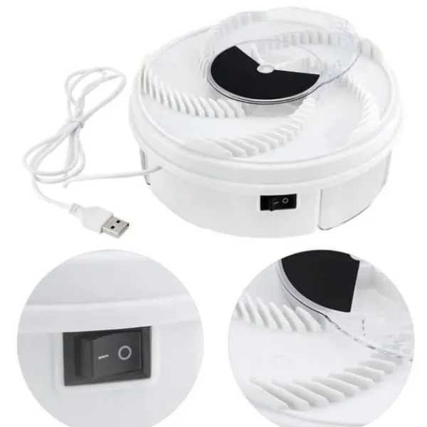 Automatisk spinning mute Elektrisk flugfälla enhet med fångstmat USB-kabel-CY Jes13173