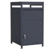 Sale AXI Louis Metall Paketbrevlåda antracit med planteringslåda | Paketlåda för flera paket | Brevlåda med lås |68 x 80 x 124 cm Postlådor & Brevlådor