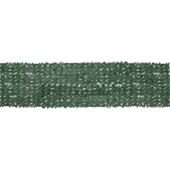 Balkongskärm med mörkgröna blad | Färg: Mörkgrön | Storlek: 400x100 cm