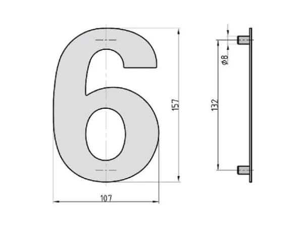 Online BASI HN 160, Dekorativ siffra, Stål, Antracit, 107 mm, 157 mm, 212 g Adresskyltar & Husnummer