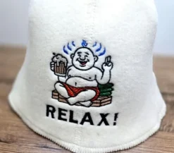 Discount Bastukeps av naturlig ullfilt med humoristisk design för avkoppling för banya och jacuzzi Bastu