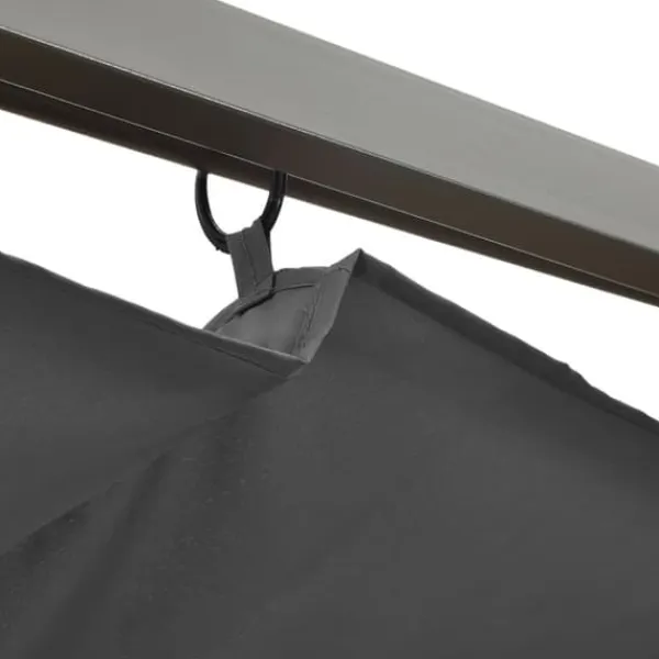 Bersåer, spaljéer & pergolor - Living Pergola med infällbart tak antracit 3x3 m stål 180 g/m²