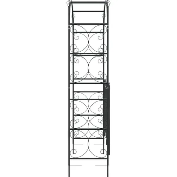 Best Bersåer, spaljéer & pergolor - Living Trädgårdsbåge med grind svart 108x45x235 cm stål Valvbågar, Spaljéer, Bersåer & Pergolor