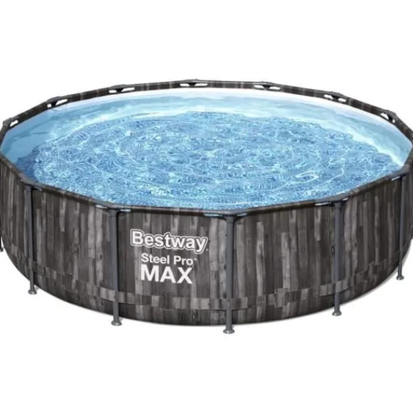 Steel Pro Max™ Tubular Above Ground Pool Kit - 427 x 107 cm - Rund (Levereras med filtreringspump, stege) Pooler