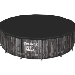 Steel Pro Max™ Tubular Above Ground Pool Kit - 427 x 107 cm - Rund (Levereras med filtreringspump, stege) Pooler