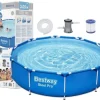 Viking Choice Bestway Steel Pro Rund rampoolset, 305x76 cm, inkluderar pump & filter, hållbar & enkel montering