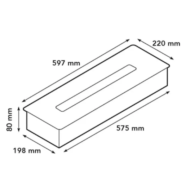 Discount Bioetanolbrännare L (5820LB) med inbyggd läpp - Svart - bioetanol inbyggd spis med patenterad keramisk sten - 3 KW värme Öppna Spisar