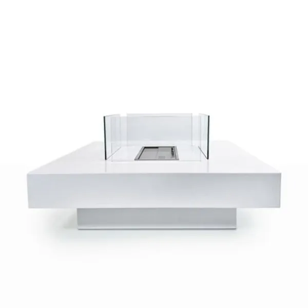 Discount Bioetanolsrör - Panarea Vit - 70x70x35 cm - Inomhus och utomhus - Avgaser avlägsnas uppåt Öppna Spisar
