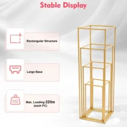 Discount Blomsterställ/Växtställ - Bord/fristående displayställ - 4-pack - 10 kg per ställ - Stål & plast - DIY placering för bröllop/dekor Trädgårdsprydnader