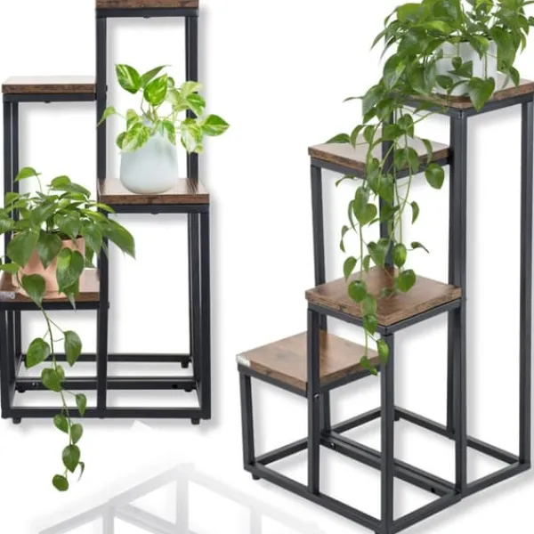 Online Blomställning, hylla för blommor, växter, krukor, fristående, 4 hyllor, loft Växtställ