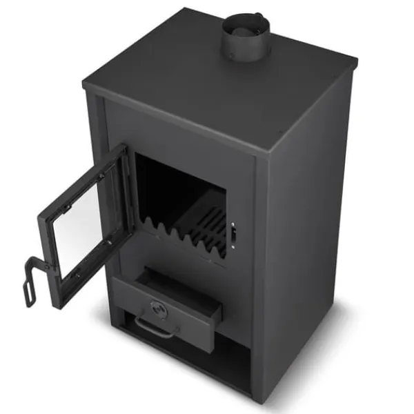 Online Braskamin med vattenmantel - 15 kW - antracit Vedeldade Kaminer