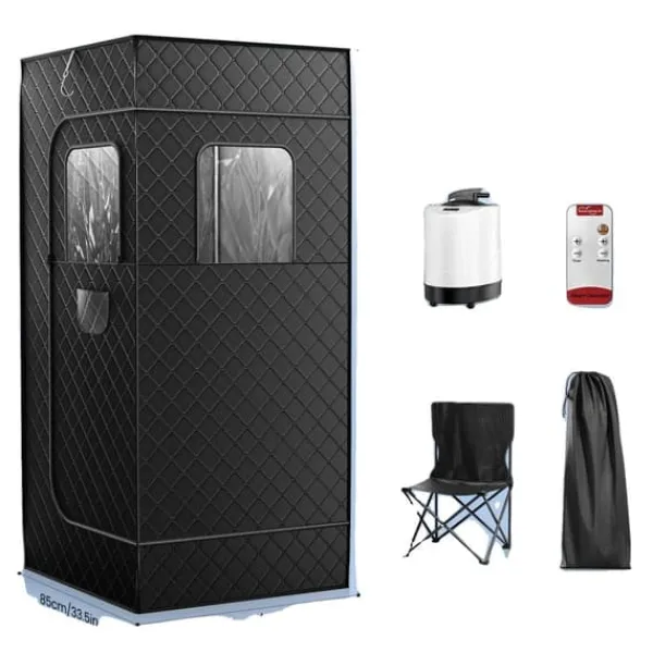 New Bärbar Dampsauna Tält, 3L Ångkapacitet, Kompakt och Användarvänlig Design,220V EU-kontakt Bastu