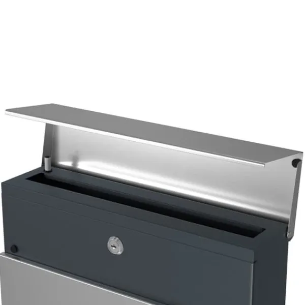 Outlet Brevlåda - Låsbar väggbrevlåda - med tidningsutrymme - Modern - Silver Postlådor & Brevlådor