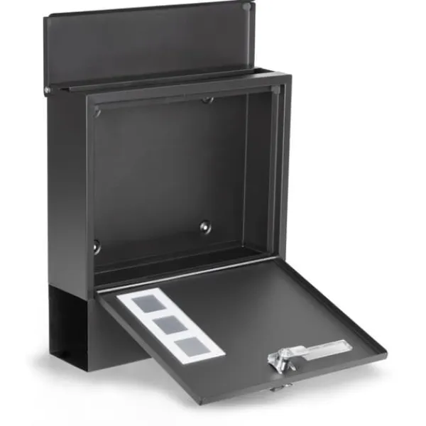 New Brevlåda - med tidningsrulle - 30x10x33,5 cm - antracit Postlådor & Brevlådor