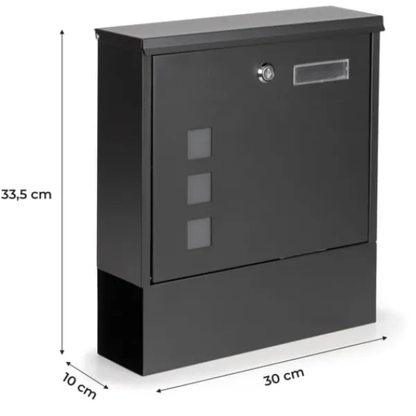 New Brevlåda - med tidningsrulle - 30x10x33,5 cm - antracit Postlådor & Brevlådor