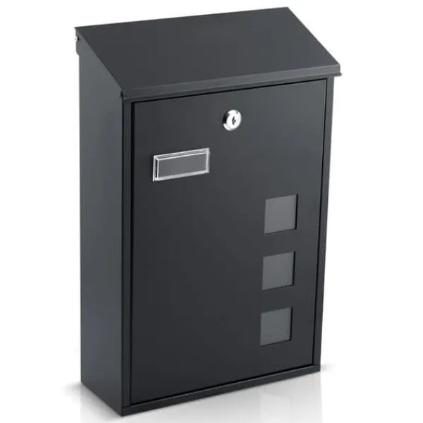 Brevlåda 39x25,5x12 cm svart HM-864 Postlådor & Brevlådor