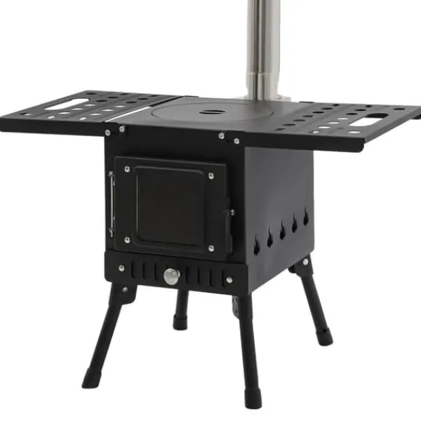 Campingkök, högkvalitativt stål, hopfällbar design,svart