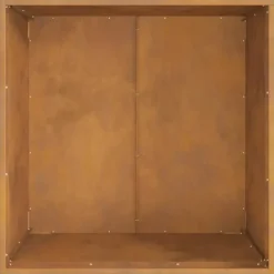 Corten stål eldstad fyrkantig 80x80x43 cm - Rustik design för utomhusbruk | Färg: Rost | Storlek: 80x80x43 cm