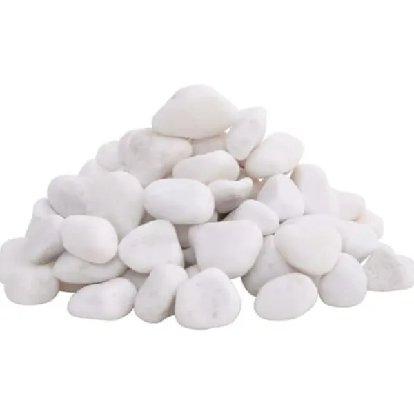 Clearance Dekorativa polerade stenar - - Vit - 2-5 cm - 25 kg - Naturliga stenar - Slät yta - Trädgårdsbeklädnad Trädgårdsstenar & Klivstenar