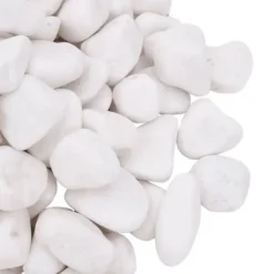 vidaXL Dekorativa polerade stenar - - Vit - 2-5 cm - 25 kg - Naturliga stenar - Slät yta - Trädgårdsbeklädnad