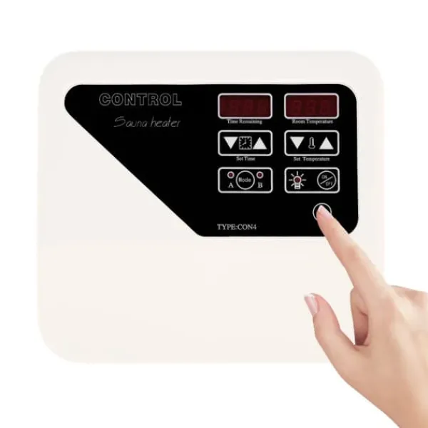 Clearance Digital bastuugnskontroller, effektutgång 3-9KW, spänning 220-240V, ström 4.5-13.7A, temperaturintervall 40-105℃, dimensioner 24.5*21.5*8cm Bastu