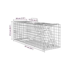 Discount Djurfälla i stål - - 61x20x21,5 cm - Antracit - Väderbeständig Skadedjursfällor