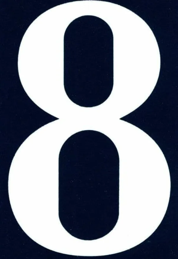 Clearance Dörrplatta - dekorativ bokstav Symbol - NA08 - Självhäftande PVC gatunummer 110 x 40 mm Nummer 8 Adresskyltar & Husnummer