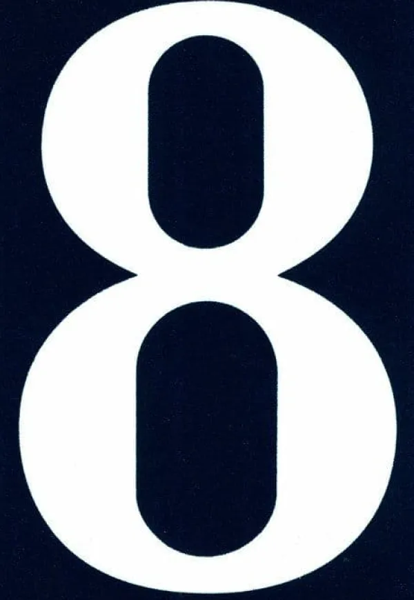 Clearance Dörrplatta - dekorativ bokstav Symbol - NA08 - Självhäftande PVC gatunummer 110 x 40 mm Nummer 8 Adresskyltar & Husnummer