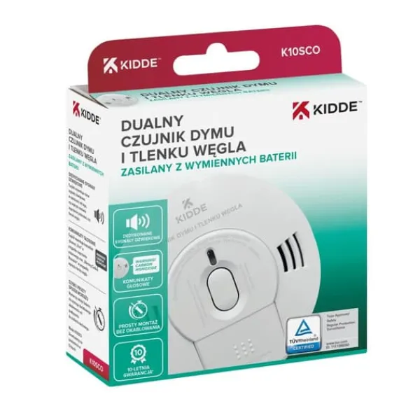 Clearance Dualny czujnik dymu i tlenku węgla K10SCO Rök- & Koloxiddetektorer