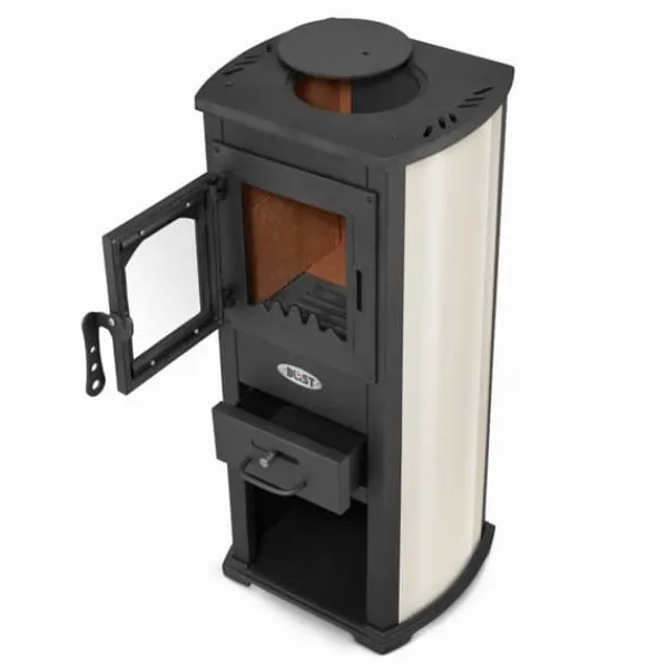 Outlet EKONOMIK LUX Vedspis - Enkel Underhåll, 6,6 kW Uppvärmning, Stilfull Design Vedeldade Kaminer