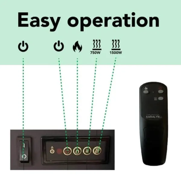 Hot Elda ELU-MDB elektrisk spis - Svart MDF öppen spisram - 1400 Watt värme - fjärrkontroll Öppna Spisar