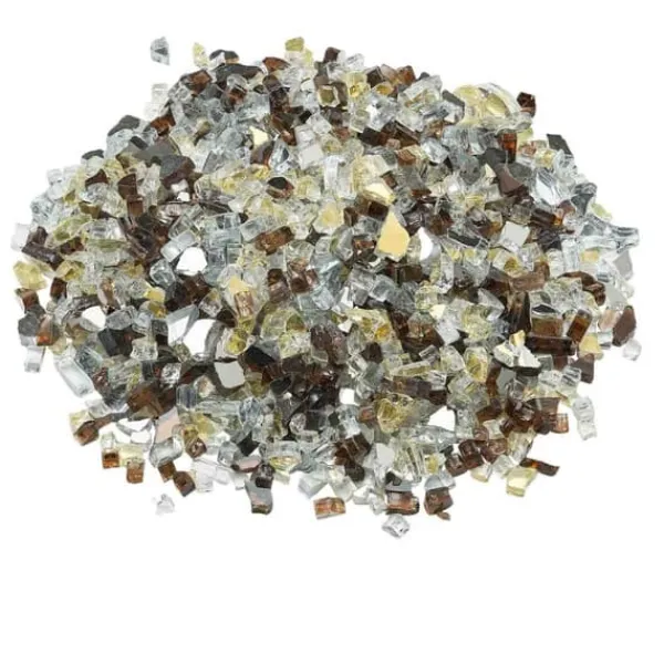 Eldglas 4,5 kg, Eldstadsstenar 1,25 cm, för Eldstad, Koppar, Guld, Klar