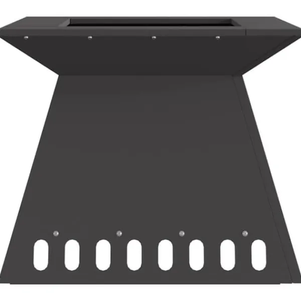 Eldstad i svart stål med industriell design | Storlek: 48x48x40 cm
