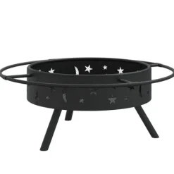 vidaXL Eldstad med eldgaffel 70 cm XXL stål