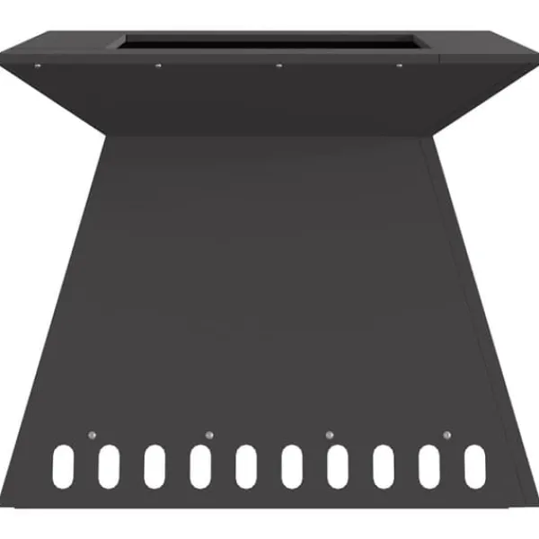 Elegant eldstad i matt svart stål - Perfekt för utomhusbruk | Storlek: 60x60x50 cm Öppna Spisar
