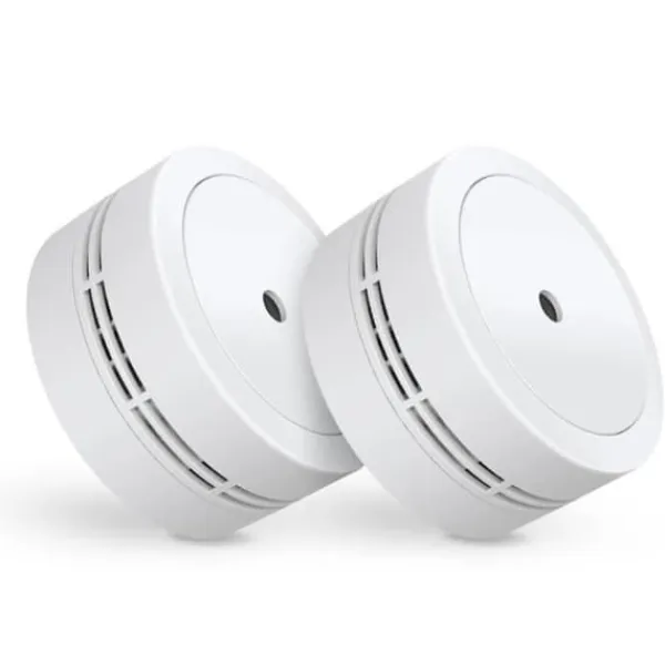 ELRO FS7810 kompakt rökdetektor - 10 års batteri - Europeisk standard EN14604 - 2 st Vit