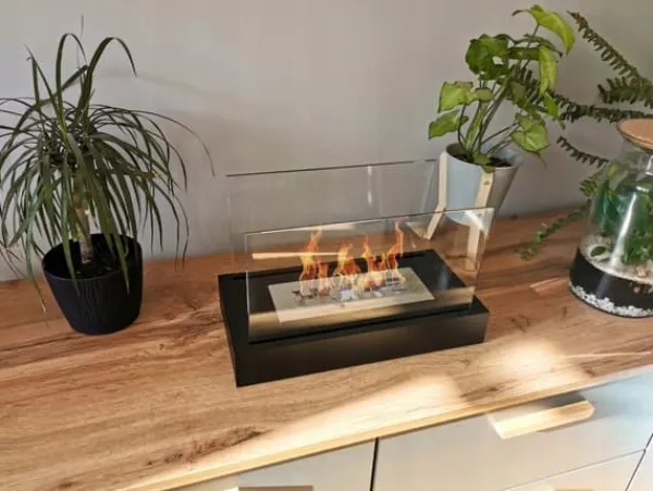 Etanolkamin Öppna spisar Bio-eldplats Fristående biokamin HOME Bioetanolbrännare 36 x 22 x 18 cm svart TÜV-certifikat ekologisk eldstad Biopanna