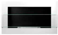 Sale Etanolkamin Kaminen Öppna spisar Bio-eldplats Väggmonterad biokamin Bioetanolbrännare 65 x 40 x 12 cm vit blank med glas ekologisk eldstad Öppna Spisar