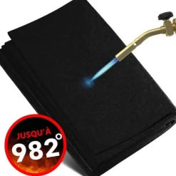 EVOCAMP eldsäkert matta 100x100 cm – skyddsmatta för golv vid öppen eld, grill, eldsäker platta - tål 982 °C